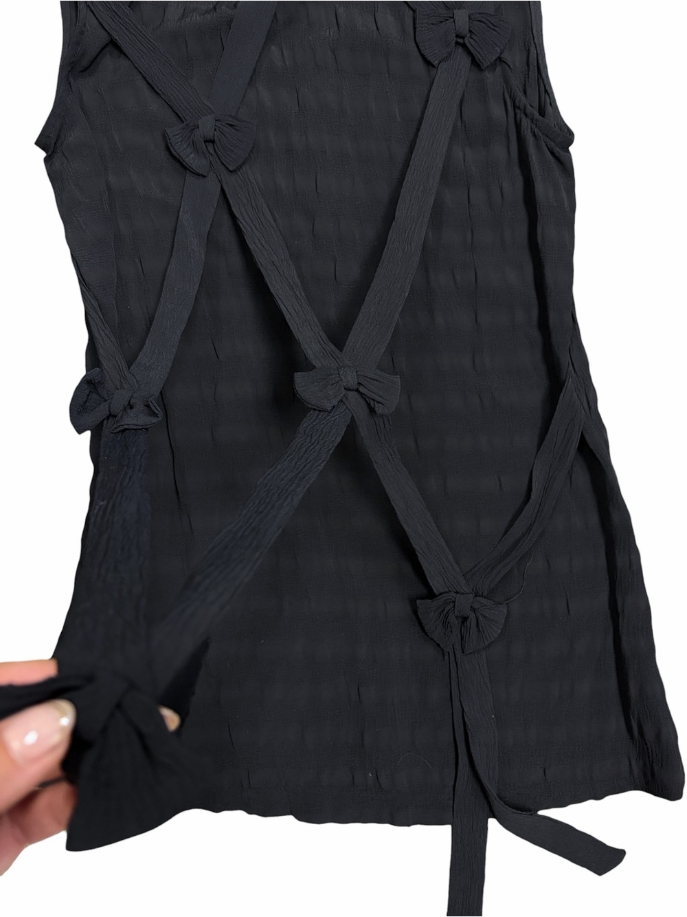 Y2K Wild Rose Black Dress With Bow Accentsw - 6 - Picture 2 of 7